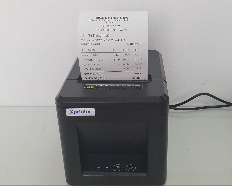 Hướng dẫn cài máy in Xprinter XP-T80L qua USB trên Windows cho quán cà phê, trà sữa