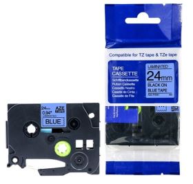 Nhãn in Brother TZE-FX551, Black on Blue, 24mm x 8m