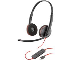 Poly Blackwire 3220 Stereo USB-C Headset +USB-C/A Adapter (Bulk) (8X228A6)