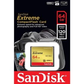Thẻ Nhớ SanDisk Extreme 64GB CompactFlash – VPG20, UDMA 7, Đọc 120MB/s, Ghi 85MB/s (SDCFXSB-064G-G46)