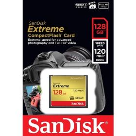 Thẻ Nhớ SanDisk Extreme 128GB CompactFlash – VPG20, UDMA 7, Đọc 120MB/s, Ghi 85MB/s (SDCFXSB-128G-G46)