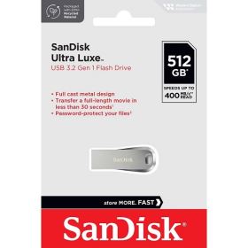 USB SanDisk Ultra Luxe 512GB CZ74 – USB 3.2 Gen 1, Vỏ Kim Loại Nguyên Khối, Tốc Độ Cao (SDCZ74-512G-G46)