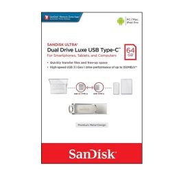USB SanDisk Ultra Dual Drive Luxe 64GB – USB 3.2, 2 Đầu Type-C & Type-A, Thiết Kế Xoay Kim Loại, Chính Hãng (SDDDC4-064G-G46)