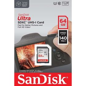Thẻ nhớ SanDisk Ultra 64GB SDXC – UHS-I, Class 10, Tốc độ đọc 140MB/s (SDSDUNB-064G-GN6IN)
