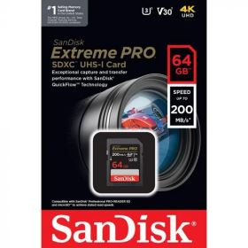Thẻ nhớ SanDisk Extreme PRO SDXC 64GB UHS-I U3 V30 200MB/s (SDSDXXU-064G-GN4IN)