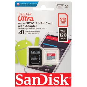 Thẻ nhớ SanDisk Ultra 512GB microSDXC – A1, Class 10, UHS-I, tốc độ 150MB/s, bảo hành 10 năm (SDSQUAC-512G-GN6MN)