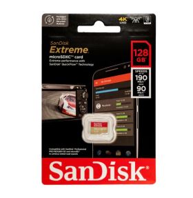 Thẻ nhớ SanDisk Extreme 128GB microSDXC – A2, V30, tốc độ 190MB/s, bảo hành 10 năm (SDSQXAA-128G-GN6MN)